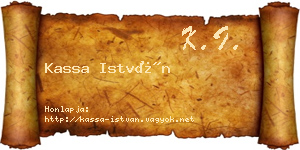 Kassa István névjegykártya